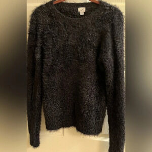 A NEW DAY~FUZZY BLACK SWEATER~SOFT~S-M